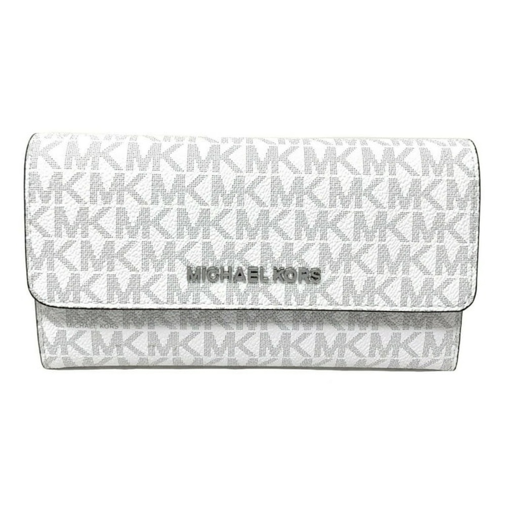 NWOT - MICHAEL KORS JST Large Trifold Wallet in Signature Bright White
